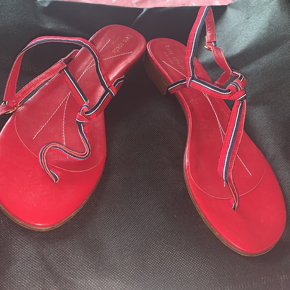 KATE SPADE MADE IN ITALY SIZE 10 RED BLUE WHITE   RIBBON MUST HAVE ABOUT 1h
